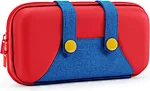 Switch case for mario fans is designed for switch console and switch OLED. The inner mesh pouch to storage some extra small accessories like straps, small cables and earbuds.